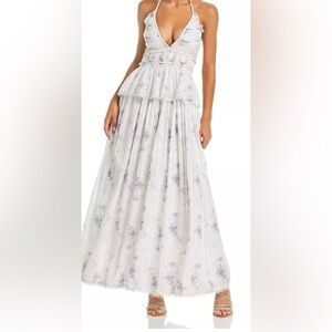 LoveShackFancy White and Blue Maxi Dress